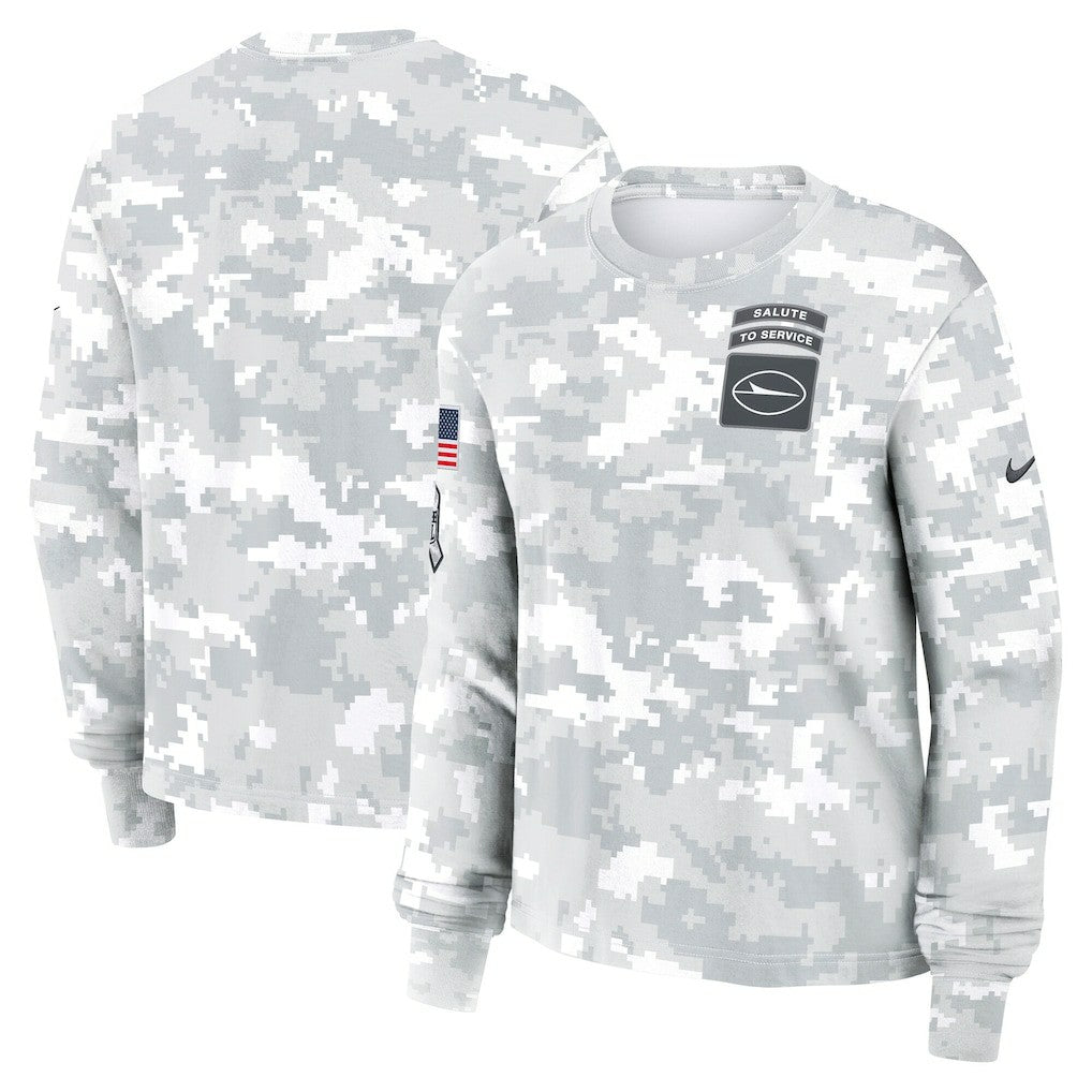 New York Jets Women's 2024 Salute To Service Dri-FIT Long Sleeve T-Shirt Arctic Camo