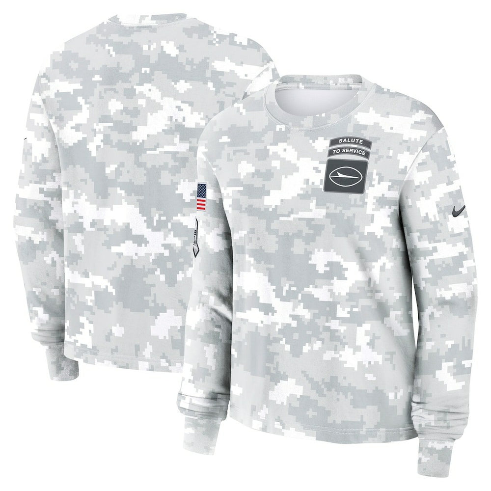 New York Jets Women's 2024 Salute To Service Dri-FIT Long Sleeve T-Shirt Arctic Camo