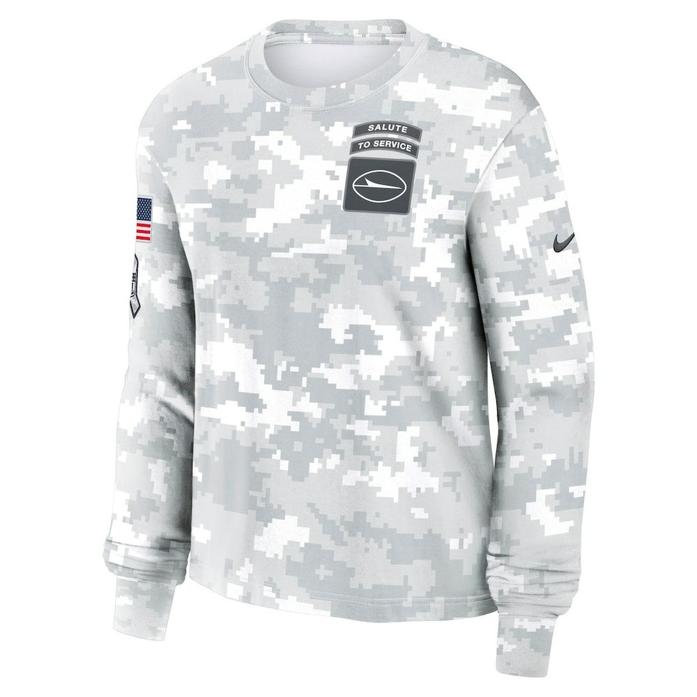 New York Jets Women's 2024 Salute To Service Dri-FIT Long Sleeve T-Shirt Arctic Camo