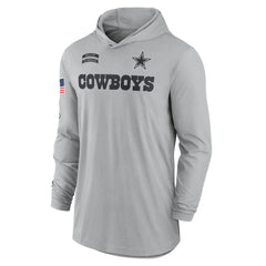 Dallas Cowboys 2024 Salute to Service Lightweight Dri-FIT Long Sleeve Hoodie T-Shirt Gray