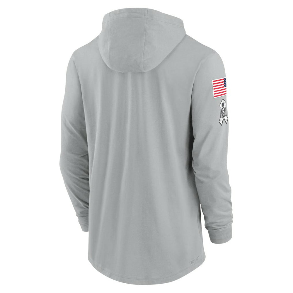 Dallas Cowboys 2024 Salute to Service Lightweight Dri-FIT Long Sleeve Hoodie T-Shirt Gray