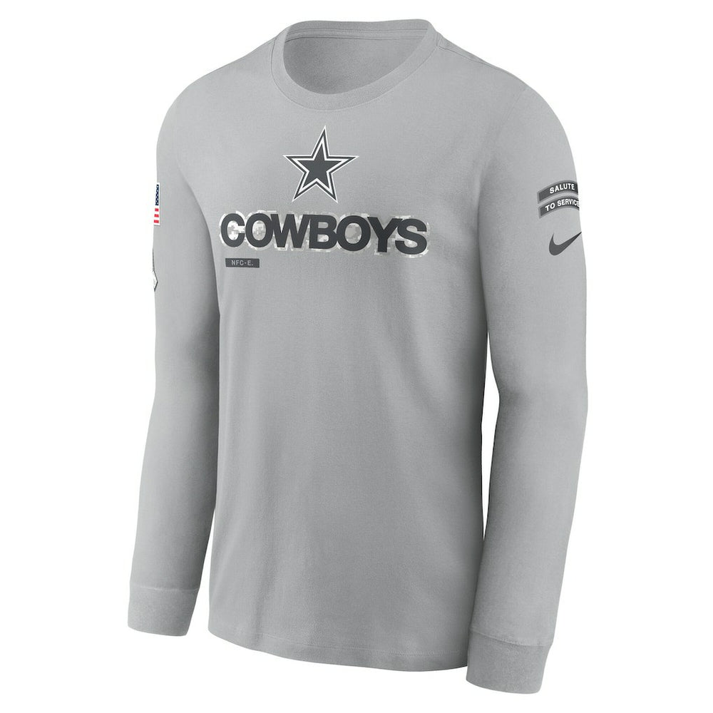Dallas Cowboys 2024 Salute To Service Long Sleeve T-Shirt Gray