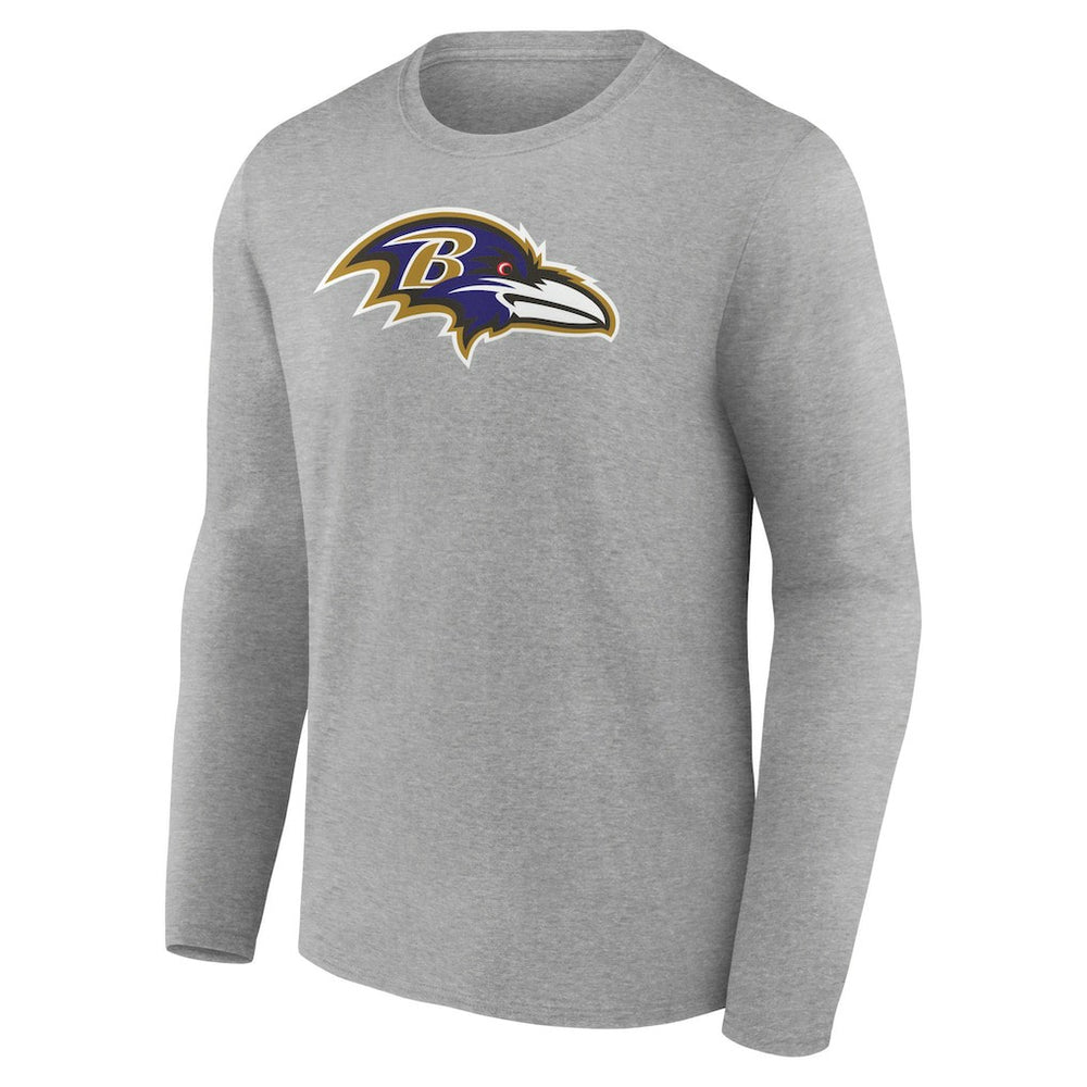 Zay Flowers Baltimore Ravens Icon Player Name & Number Long Sleeve T-Shirt Gray