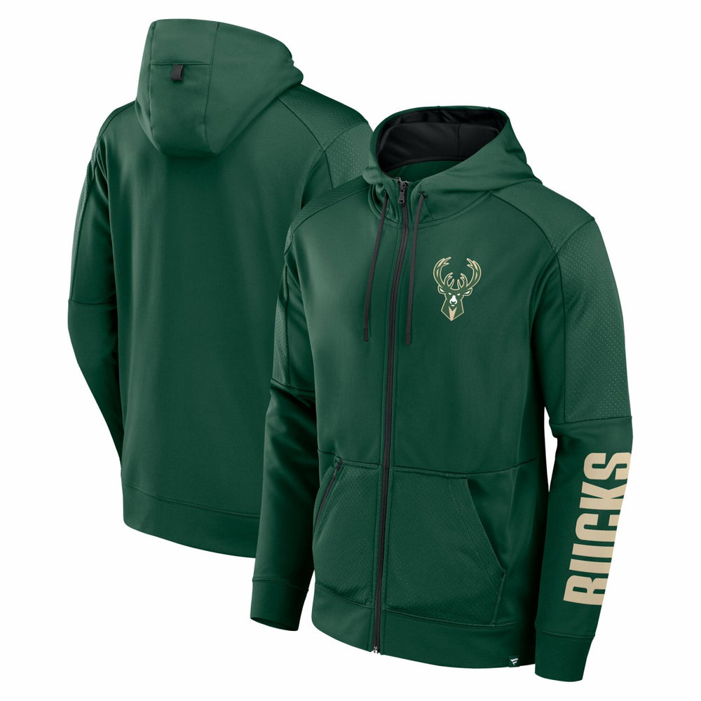 Milwaukee Bucks Baller Defender Performance Full-Zip Hoodie Hunter Green