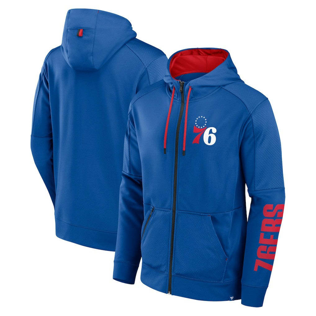 Philadelphia 76ers Baller Defender Performance Full-Zip Hoodie Royal