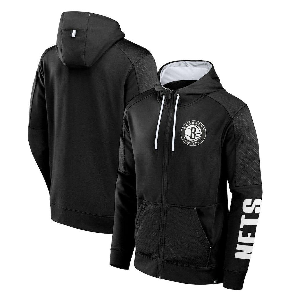 Brooklyn Nets Baller Defender Performance Full-Zip Hoodie Black