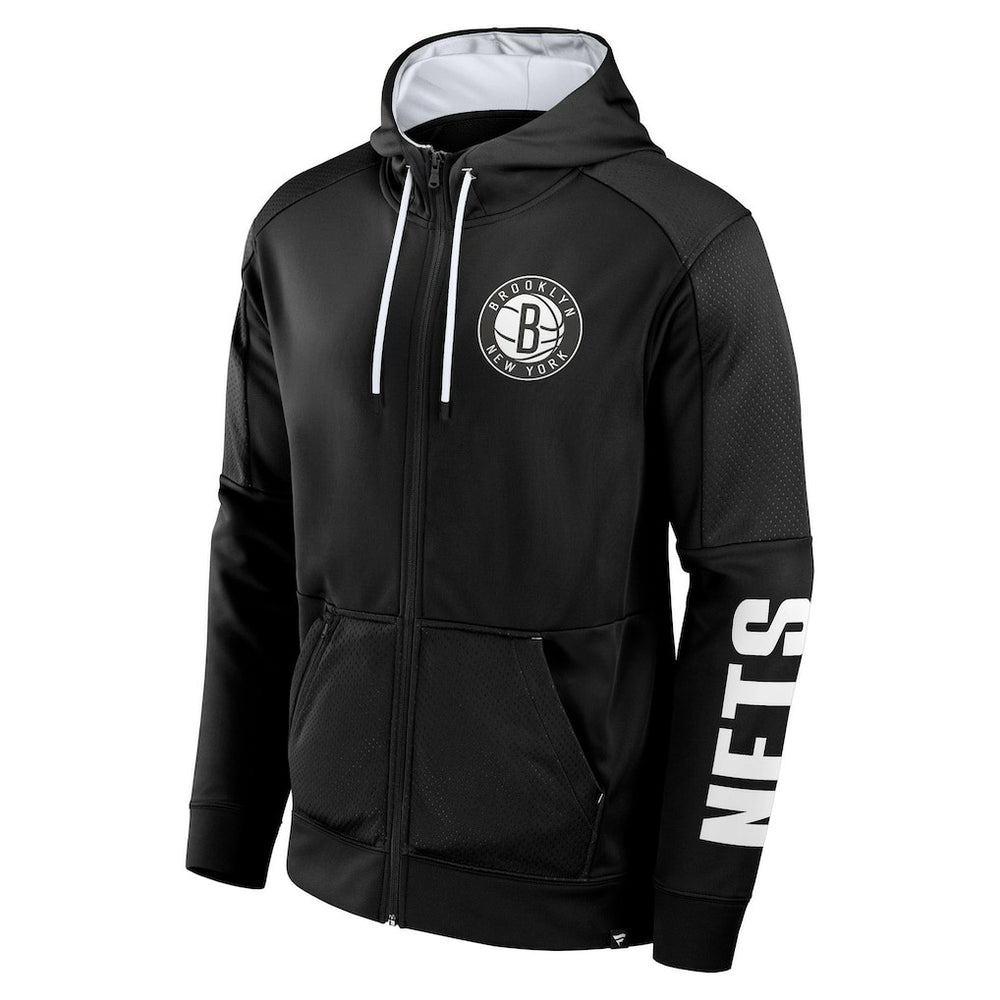 Brooklyn Nets Baller Defender Performance Full-Zip Hoodie Black