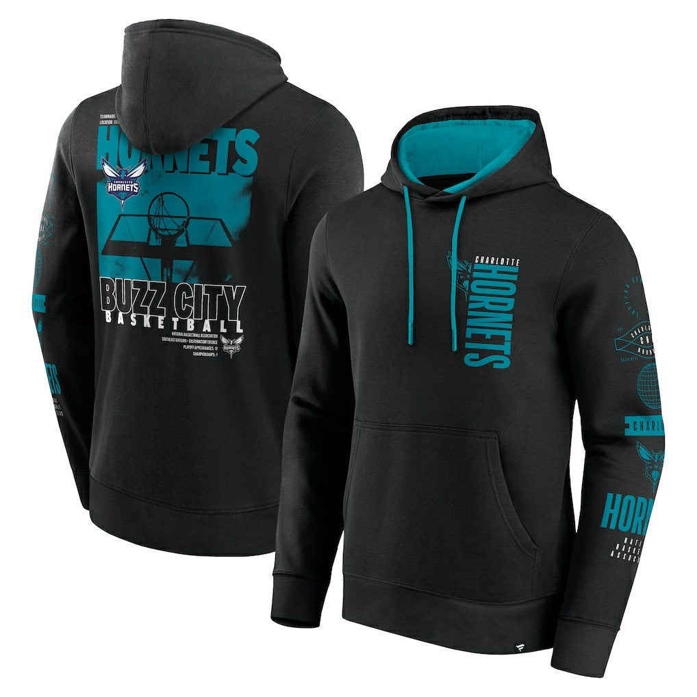 Charlotte Hornets Game Time Crossover Pullover Hoodie Black