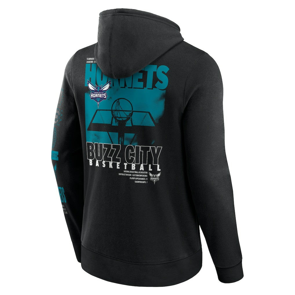 Charlotte Hornets Game Time Crossover Pullover Hoodie Black