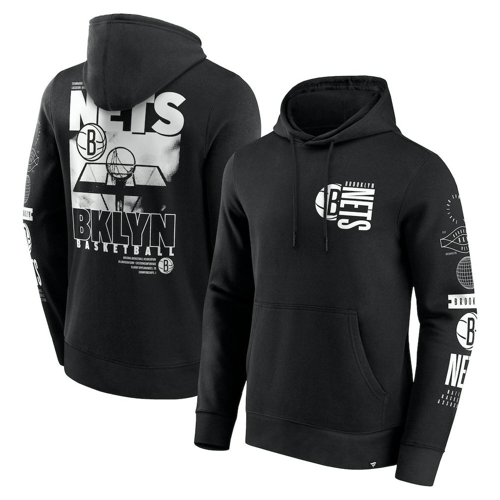 Brooklyn Nets Game Time Crossover Pullover Hoodie Black