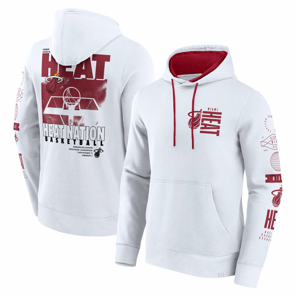 Miami Heat Game Time Crossover Pullover Hoodie White