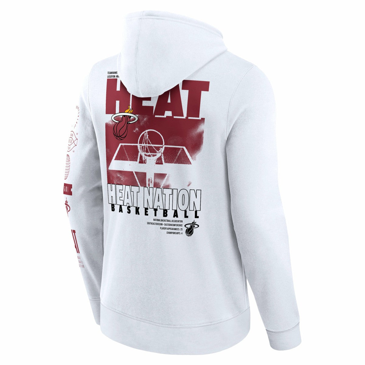 Miami Heat Game Time Crossover Pullover Hoodie White