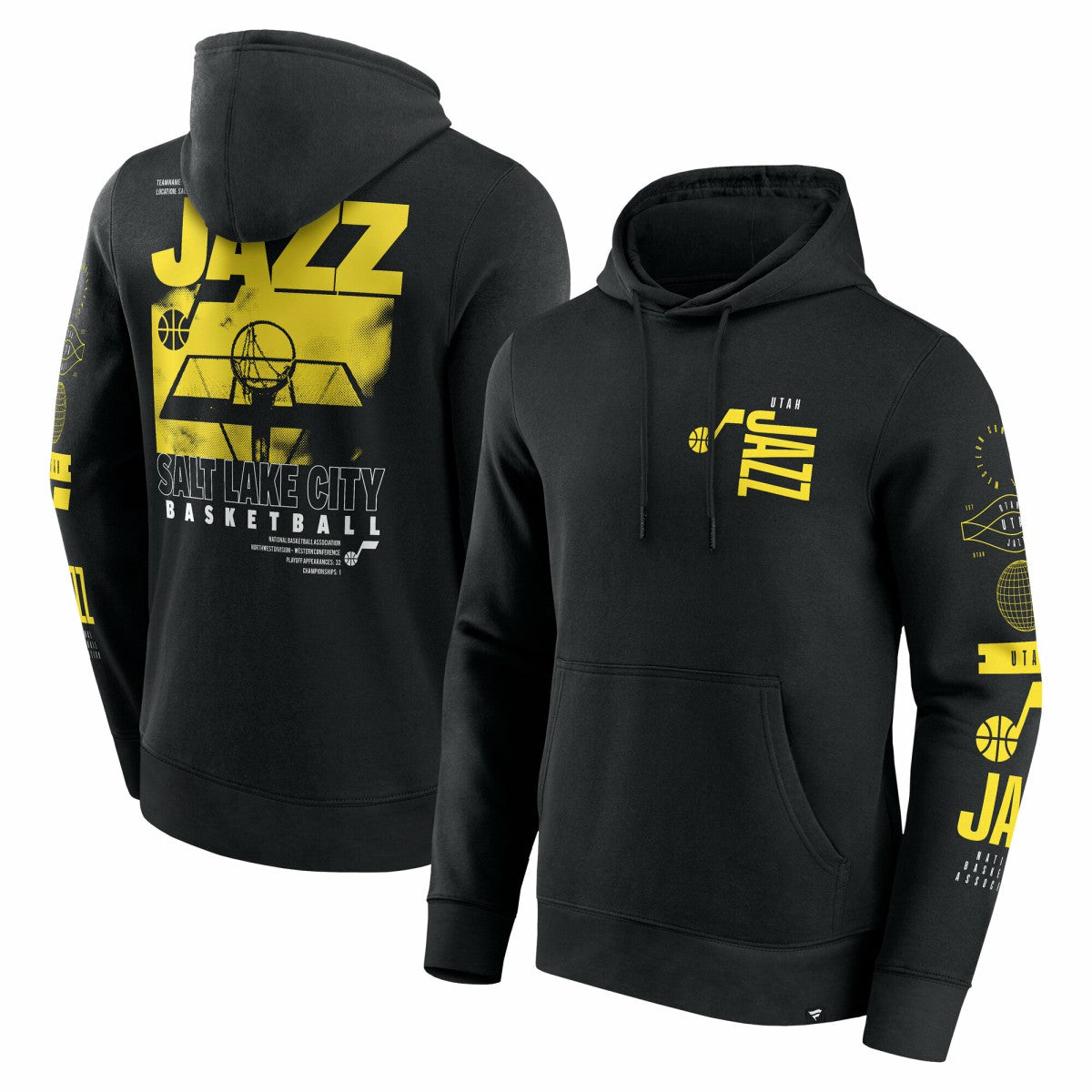 Utah Jazz Game Time Crossover Pullover Hoodie Black