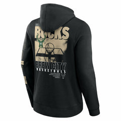 Milwaukee Bucks Game Time Crossover Pullover Hoodie Black