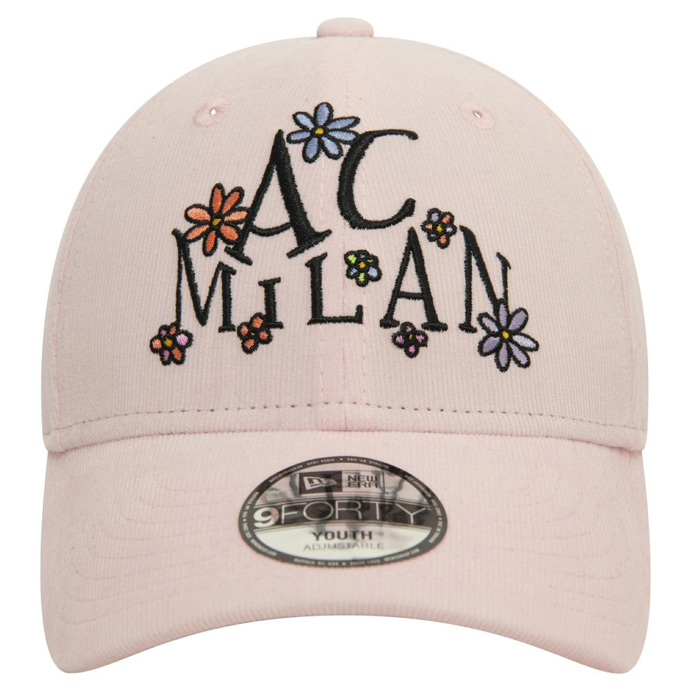 AC Milan New Era Youth Needle Corduroy 9FORTY Adjustable Hat Light Pink