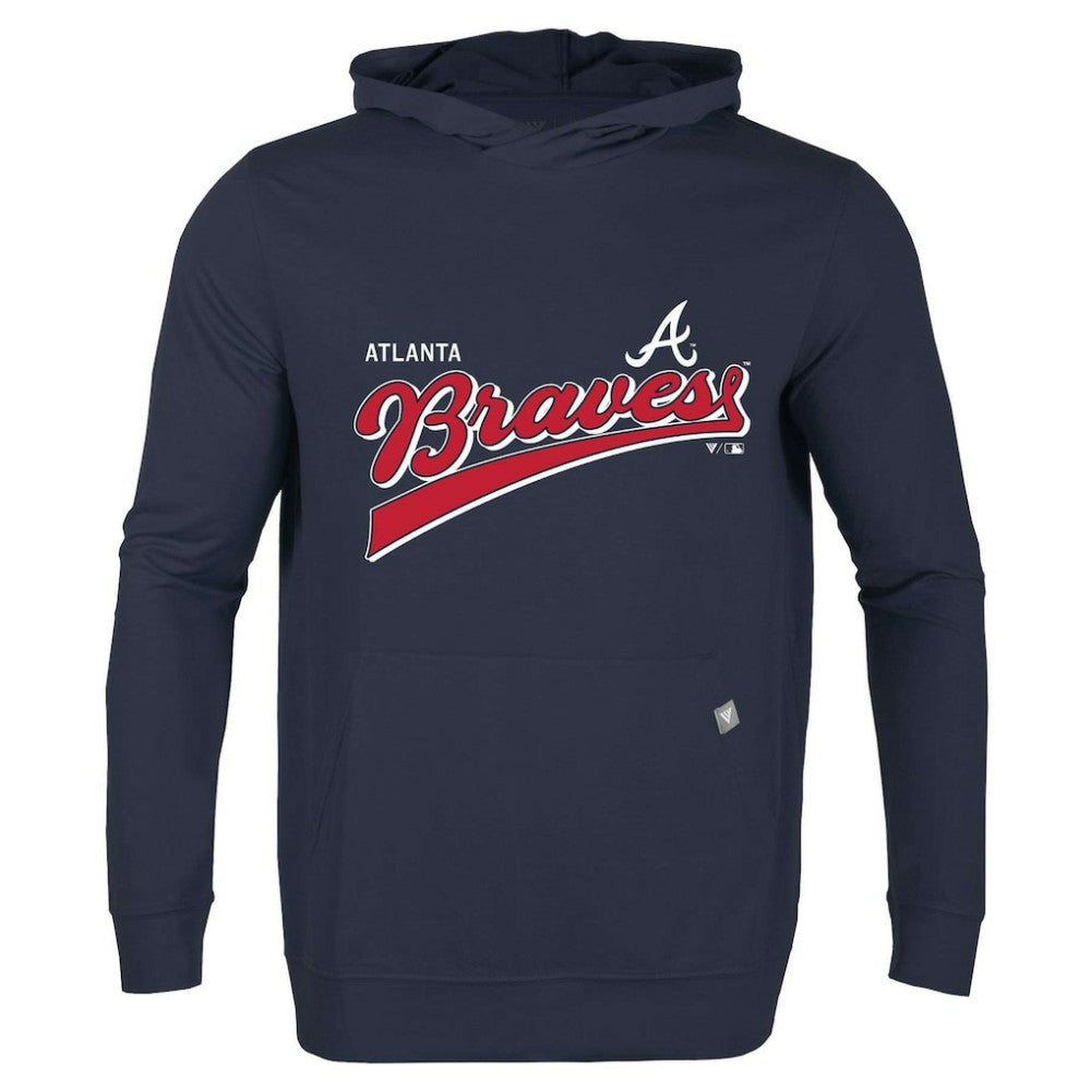 Atlanta Braves Levelwear  Relay 2.0 Retro Pullover Hoodie - Navy Hoodies