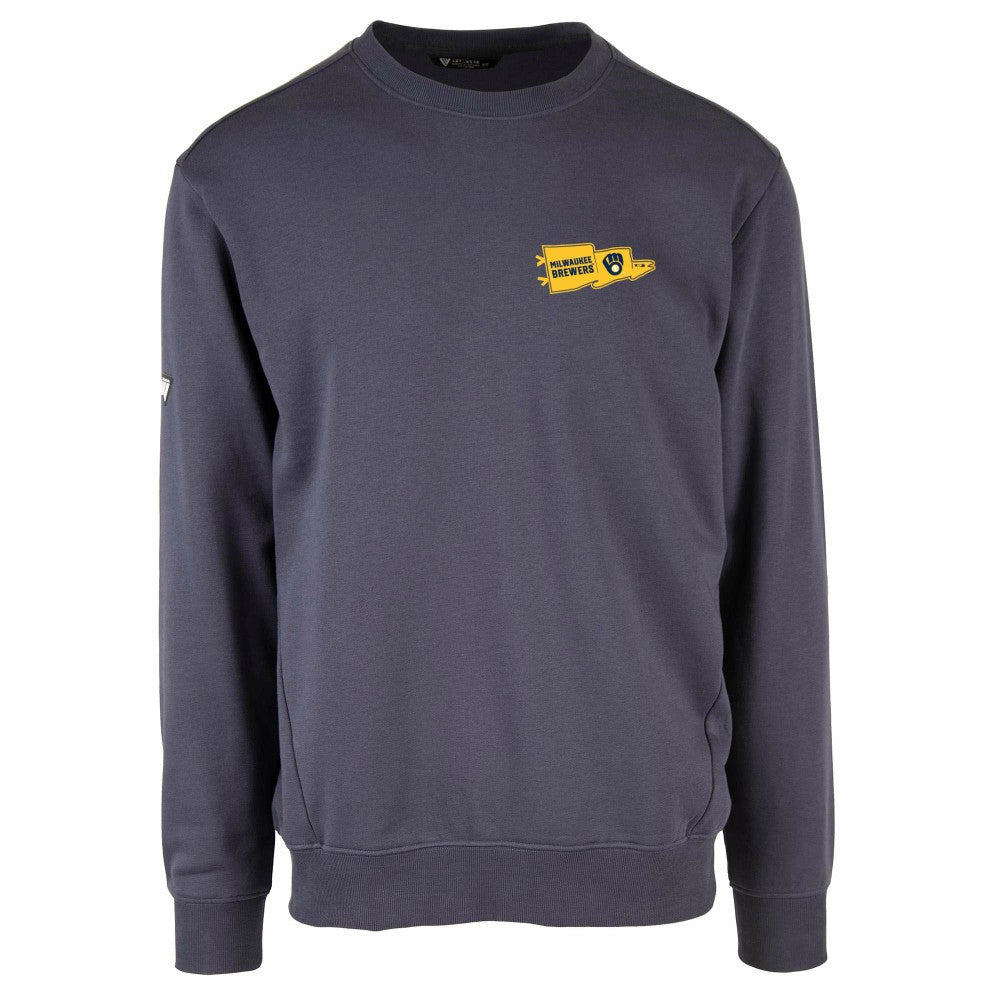 Milwaukee Brewers Levelwear  Zane Rafters Pullover Sweatshirt - Navy Pullover