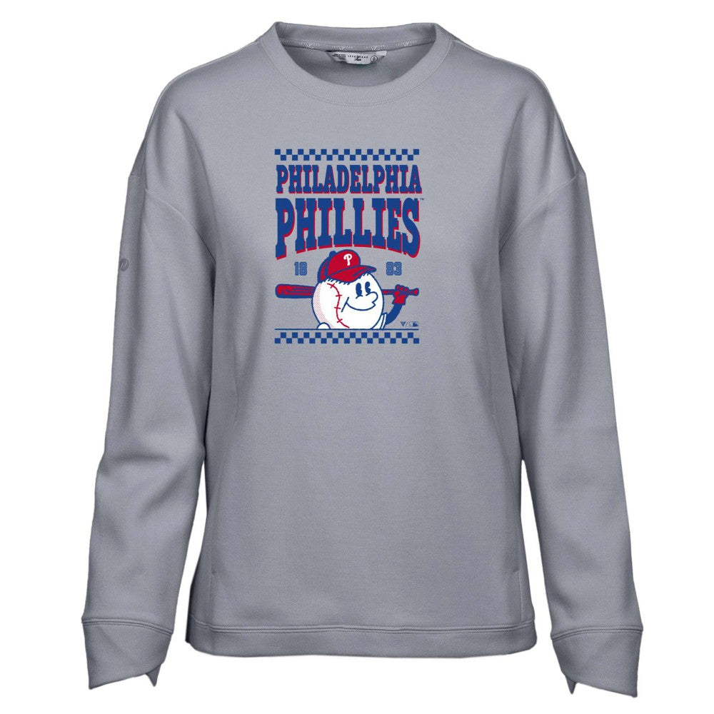 Philadelphia Phillies Levelwear Women's  Fiona Inaugural Pullover Sweatshirt - Gray Pullover