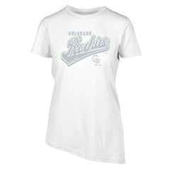 Colorado Rockies Levelwear Women's  Birch Sweep T-Shirt - White T-shirts