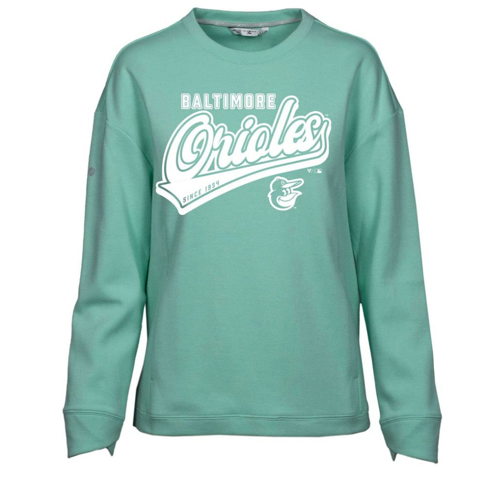 Baltimore Orioles Levelwear Women's  Fiona Sweep Pullover Sweatshirt - Mint Pullover