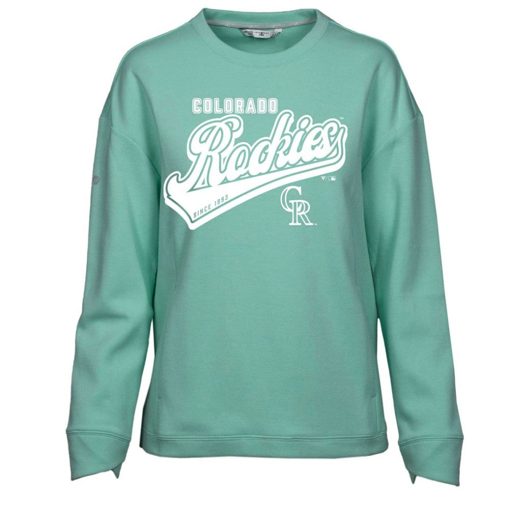 Colorado Rockies Levelwear Women's  Fiona Sweep Pullover Sweatshirt - Mint Pullover