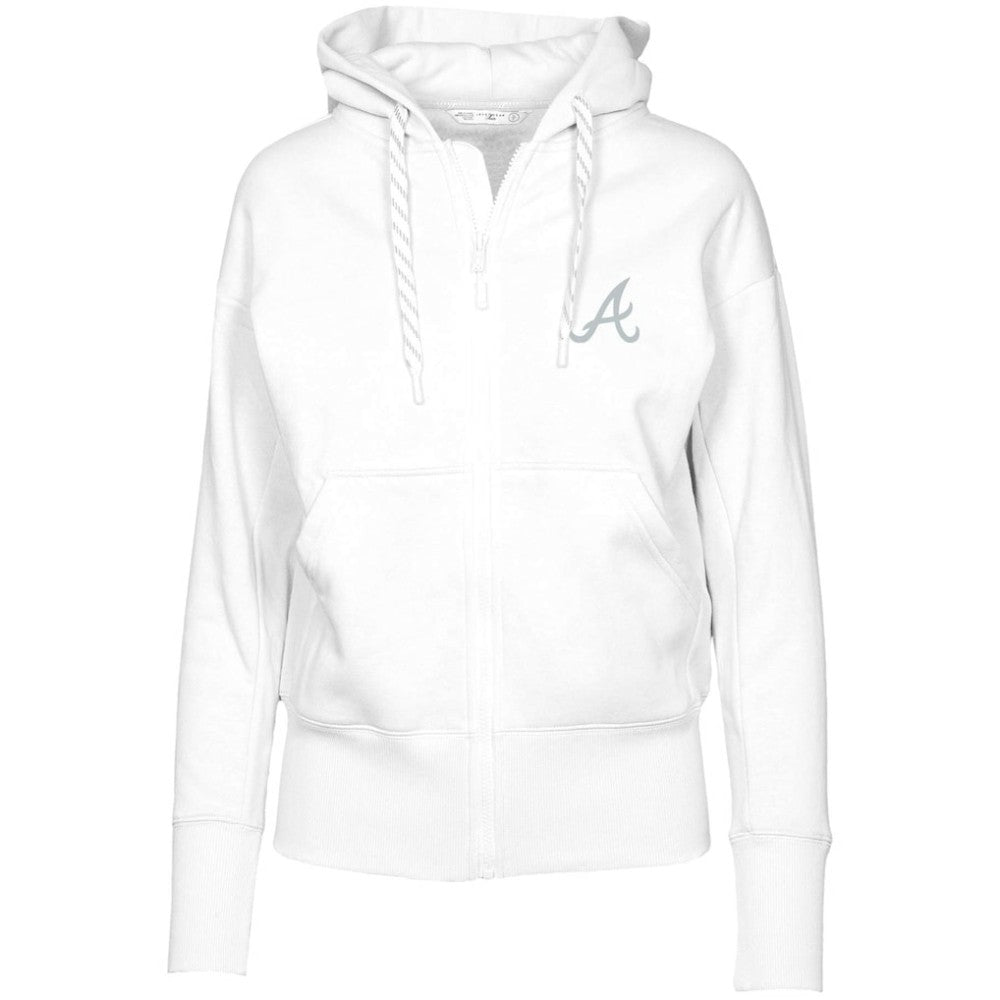 Atlanta Braves Levelwear Women's  Gardinia Core Full-Zip Hoodie - White Hoodies