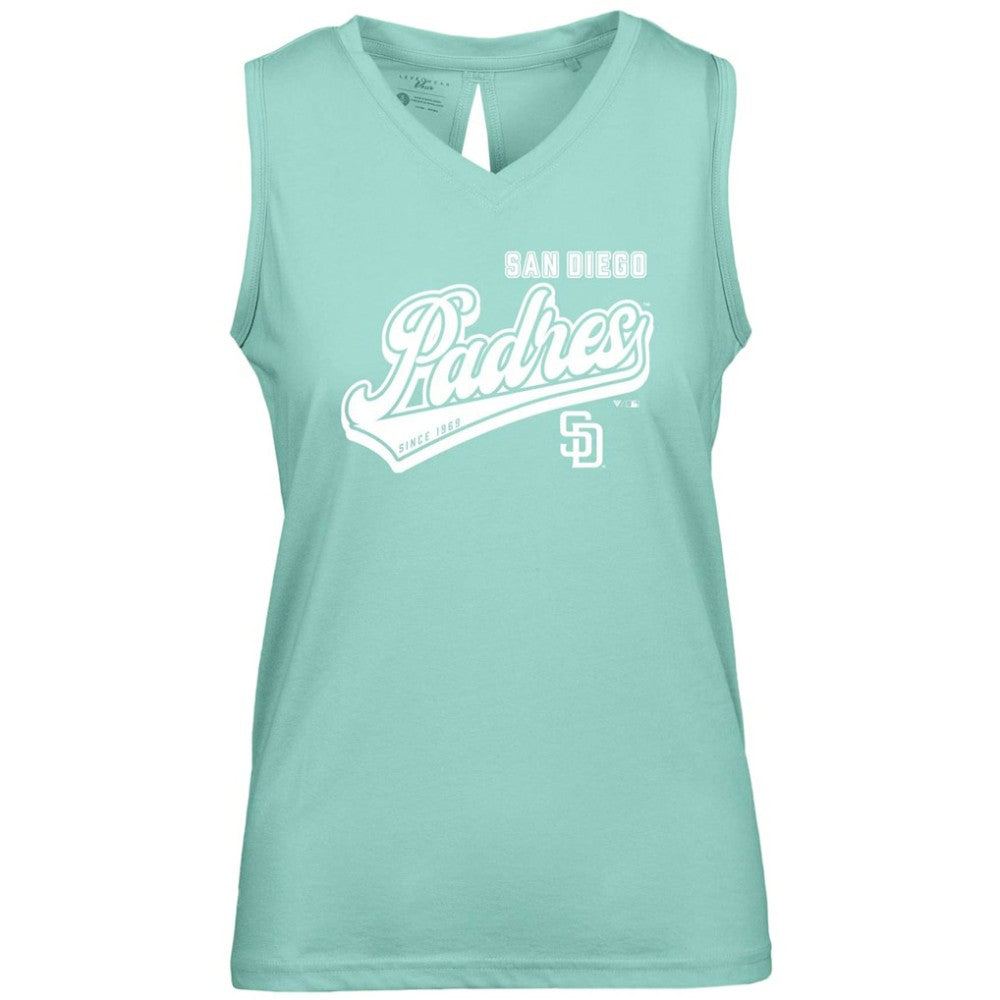 San Diego Padres Levelwear Women's  Paisley Sweep V-Neck Tank Top - Mint Tanks
