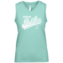 Boston Red Sox Levelwear Women's  Paisley Sweep V-Neck Tank Top - Mint Tanks