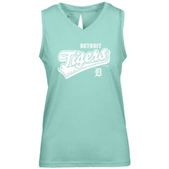 Detroit Tigers Levelwear Women's  Paisley Sweep V-Neck Tank Top - Mint Tanks