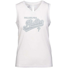 Philadelphia Phillies Levelwear Women's  Paisley Sweep V-Neck Tank Top - White Tanks