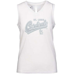 St. Louis Cardinals Levelwear Women's  Paisley Sweep V-Neck Tank Top - White Tanks