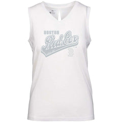 Boston Red Sox Levelwear Women's  Paisley Sweep V-Neck Tank Top - White Tanks