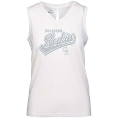 Colorado Rockies Levelwear Women's  Paisley Sweep V-Neck Tank Top - White Tanks