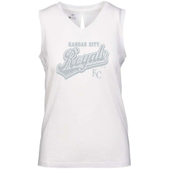 Kansas City Royals Levelwear Women's  Paisley Sweep V-Neck Tank Top - White Tanks