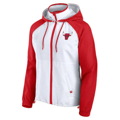Chicago Bulls Women's Anorak Raglan Full-Zip Hoodie Jacket White/Red