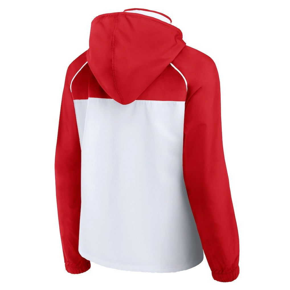 Chicago Bulls Women's Anorak Raglan Full-Zip Hoodie Jacket White/Red