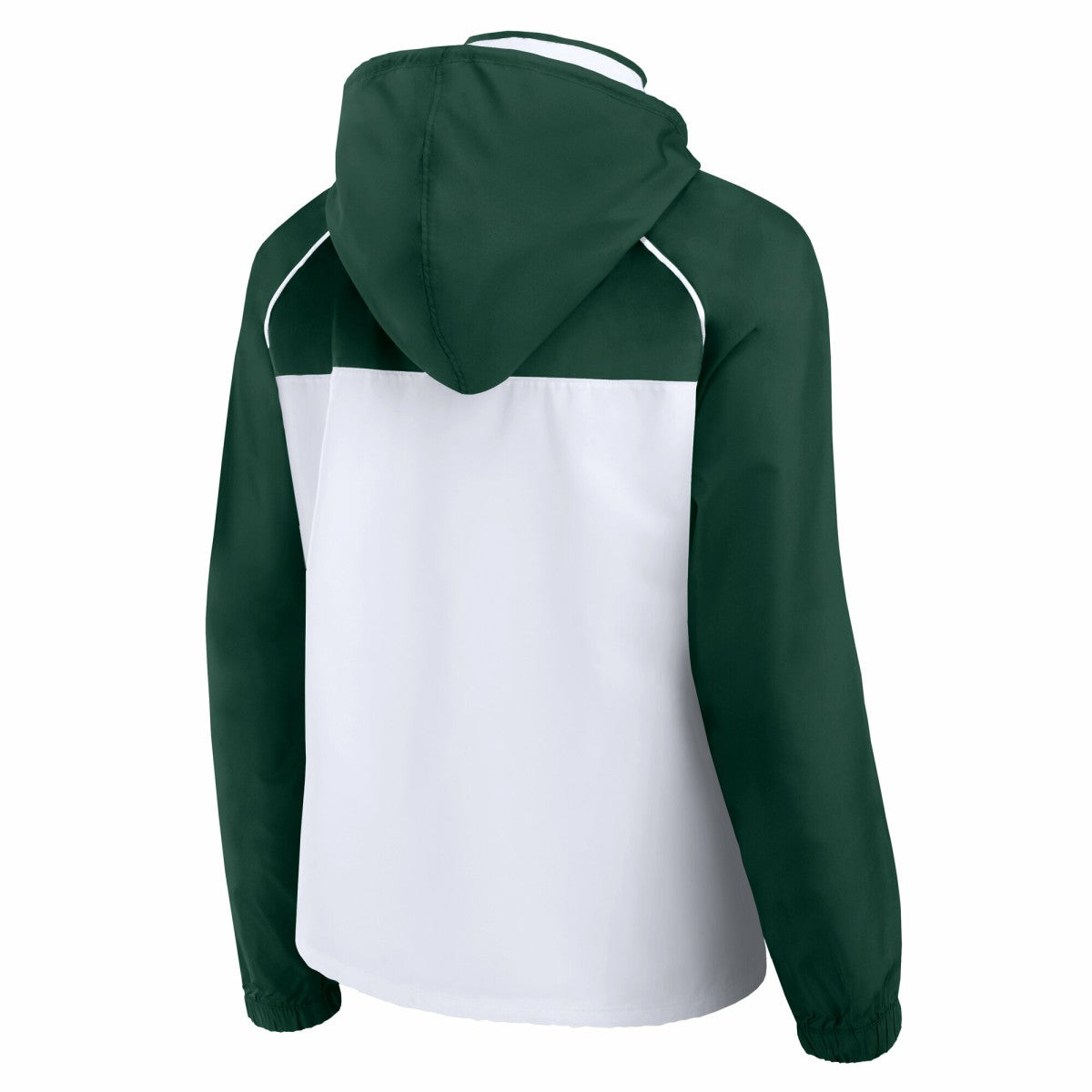 Milwaukee Bucks Women's Anorak Raglan Full-Zip Hoodie Jacket White/Hunter Green
