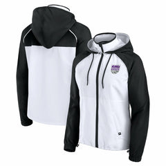 Sacramento Kings Women's Anorak Raglan Full-Zip Hoodie Jacket White/Black