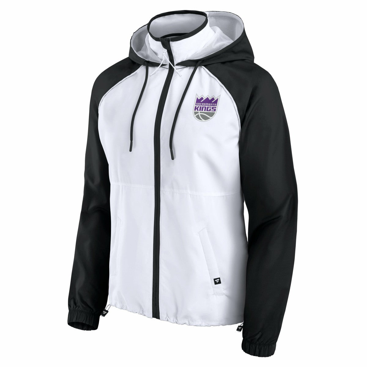 Sacramento Kings Women's Anorak Raglan Full-Zip Hoodie Jacket White/Black