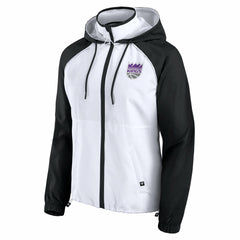 Sacramento Kings Women's Anorak Raglan Full-Zip Hoodie Jacket White/Black
