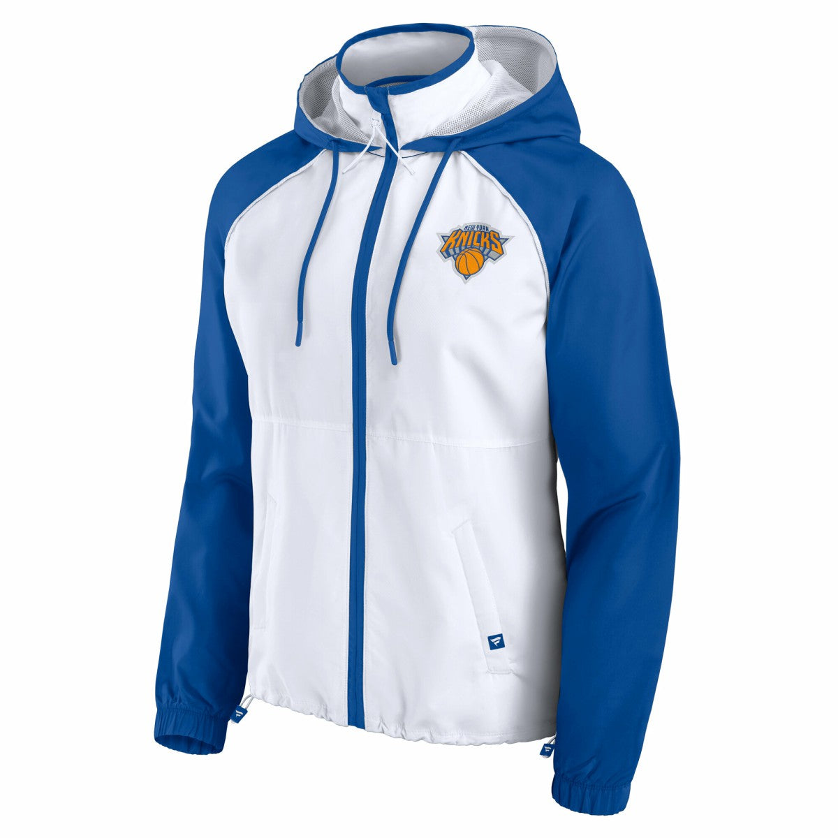 New York Knicks Women's Anorak Raglan Full-Zip Hoodie Jacket White/Blue