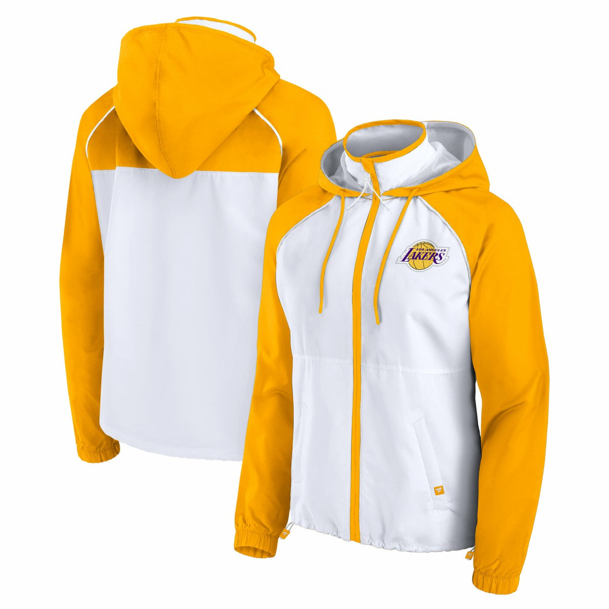 Los Angeles Lakers Women's Anorak Raglan Full-Zip Hoodie Jacket White/Gold
