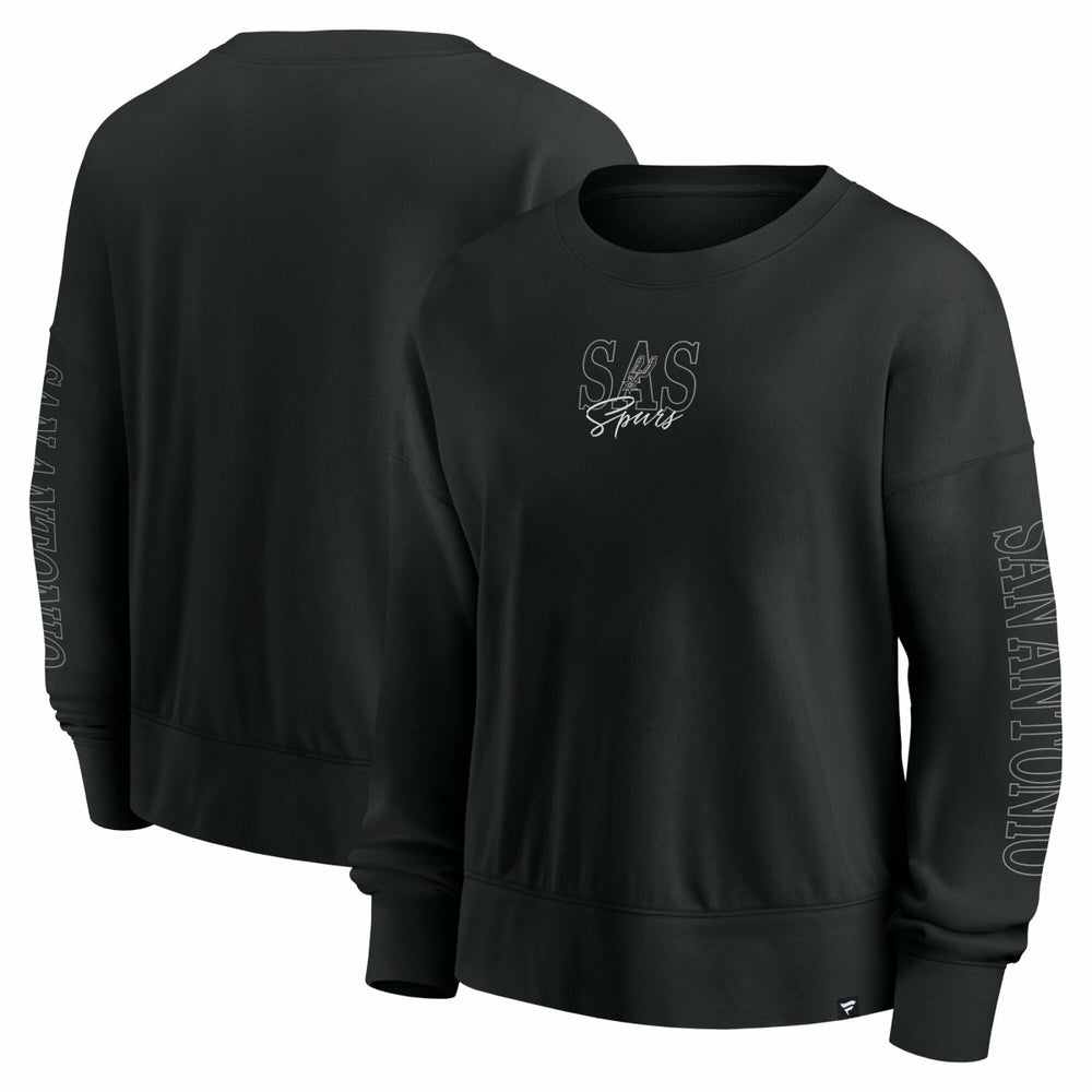 San Antonio Spurs Women's Oversized Game Day Pullover Sweatshirt Black