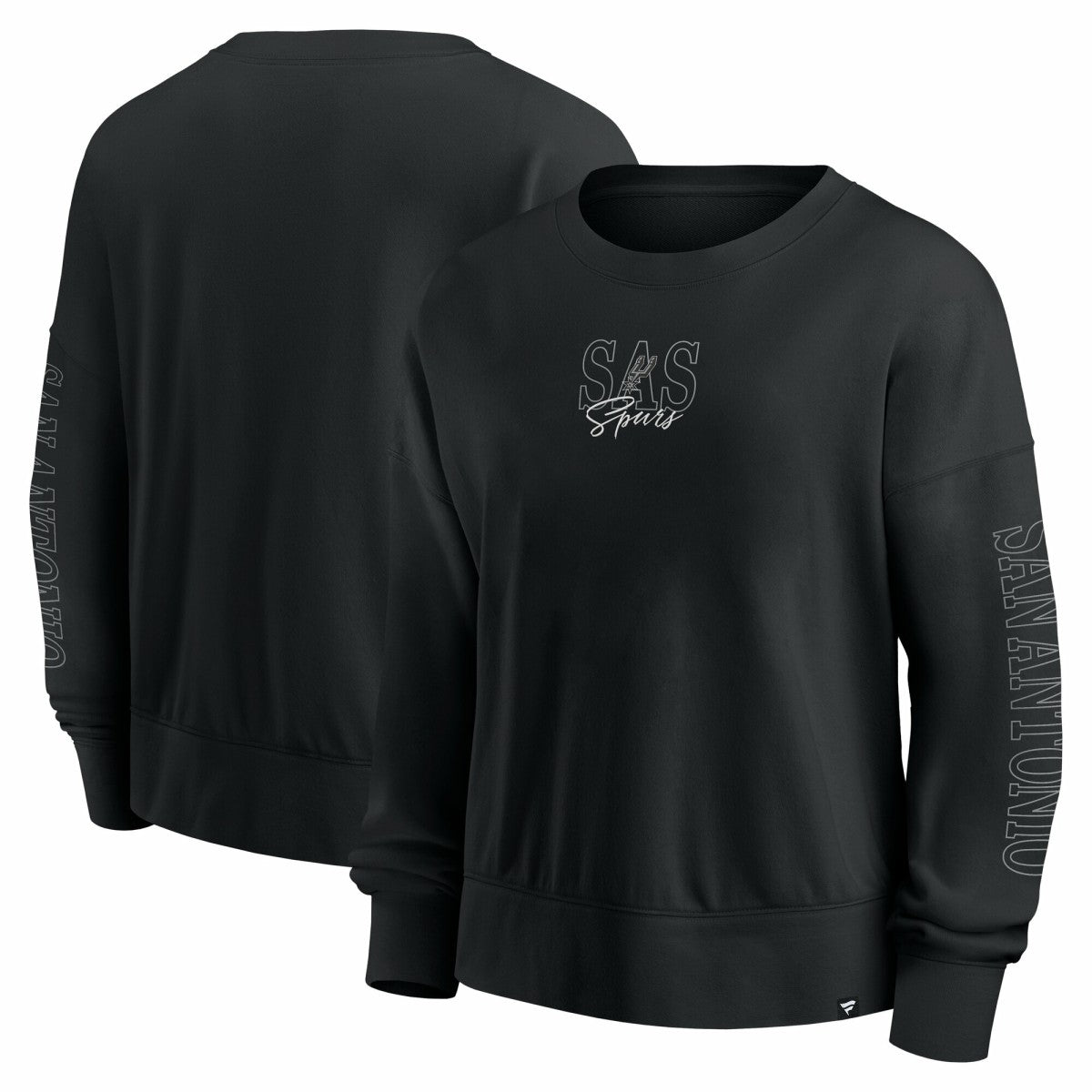 San Antonio Spurs Women's Oversized Game Day Pullover Sweatshirt Black