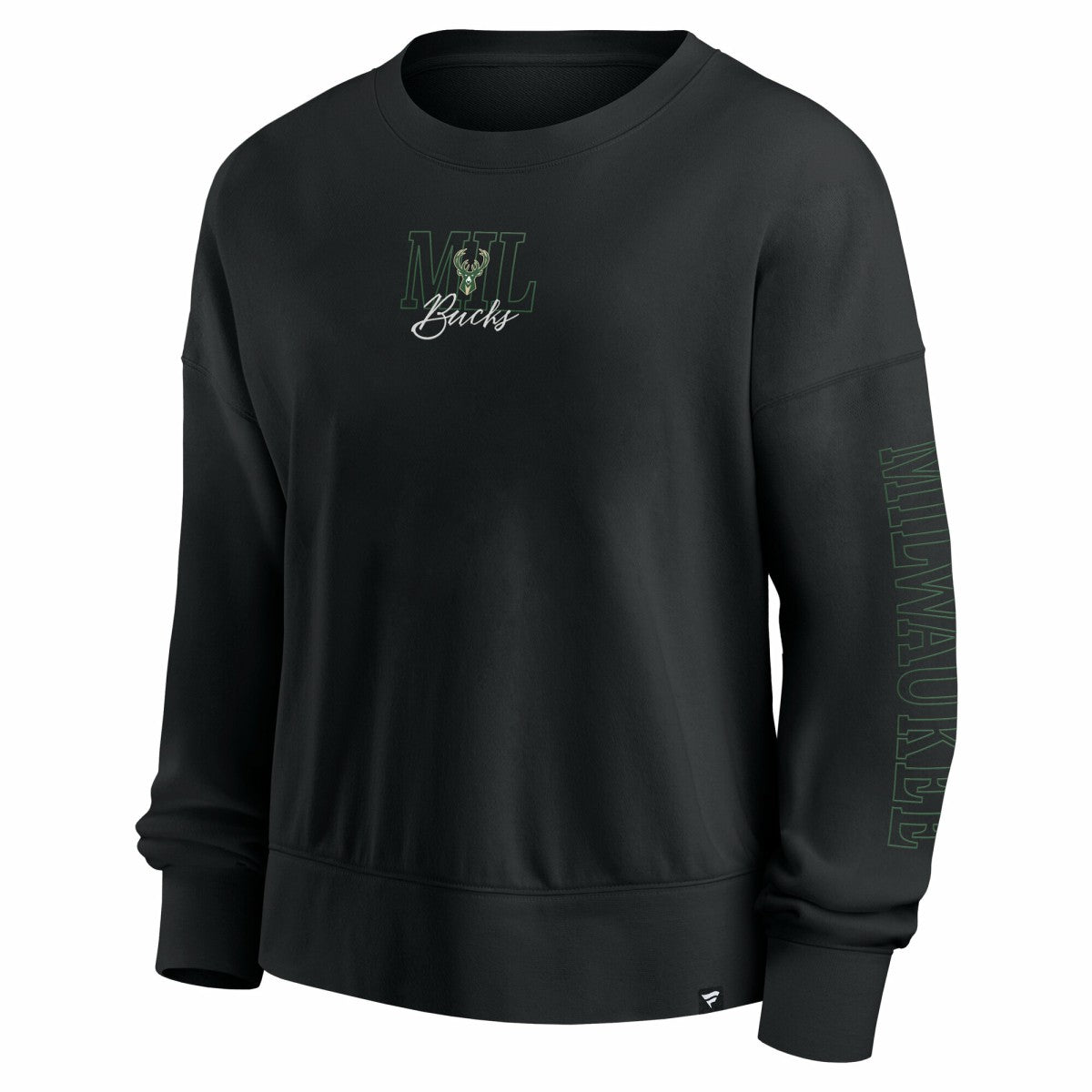 Milwaukee Bucks Women's Oversized Game Day Pullover Sweatshirt Black