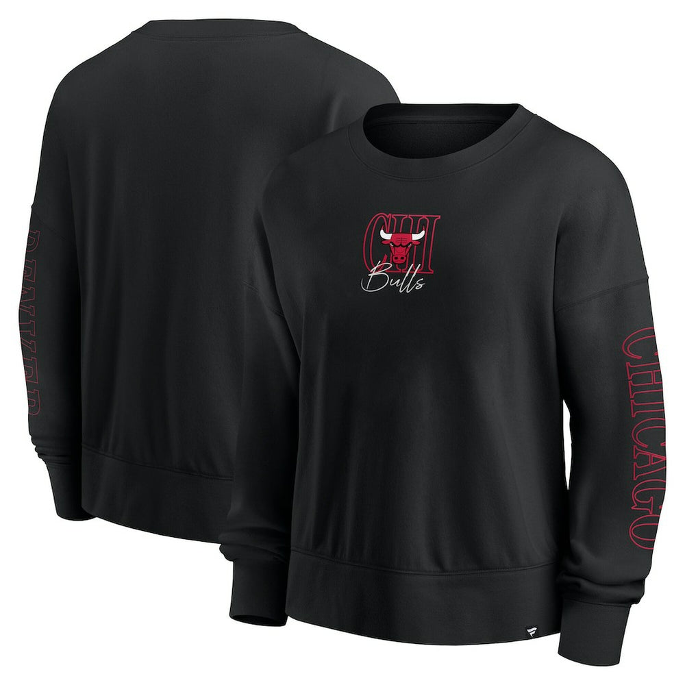 Chicago Bulls Women's Oversized Game Day Pullover Sweatshirt Black