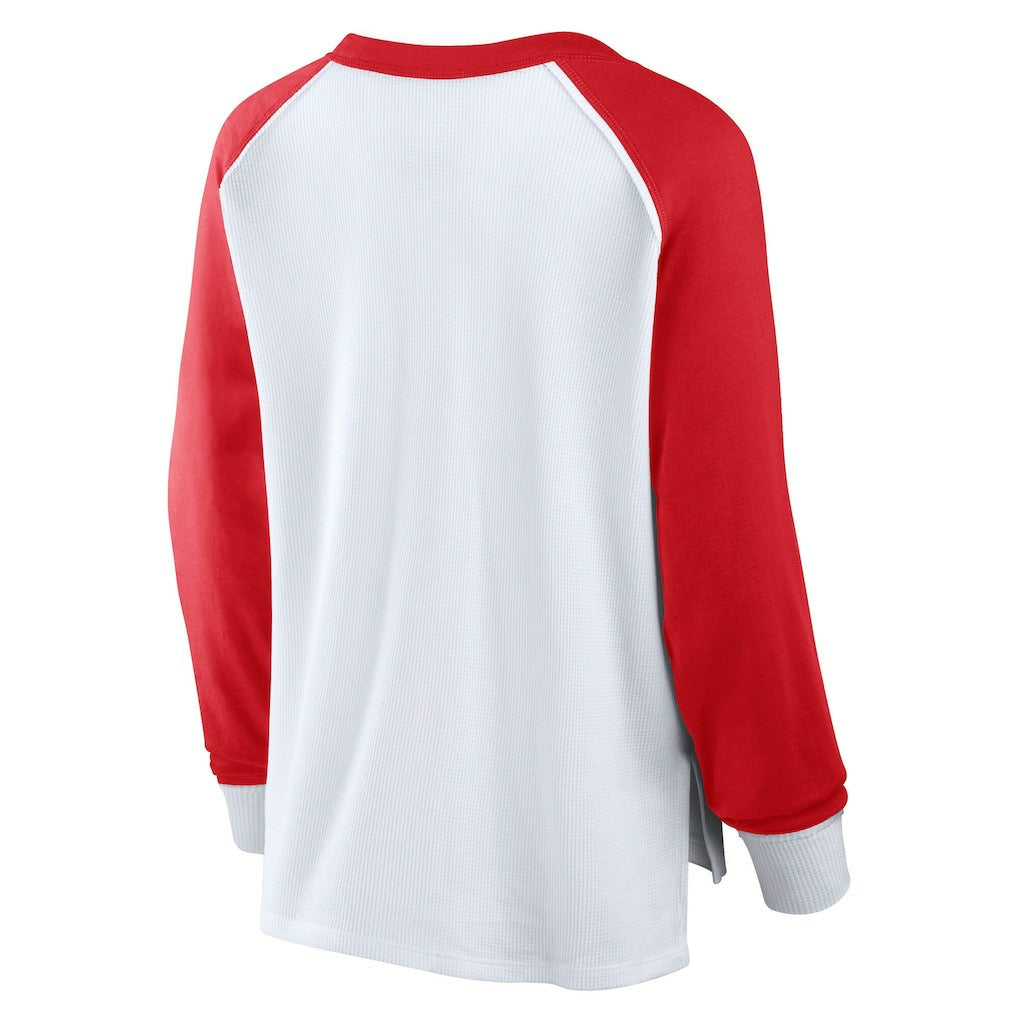 Chicago Bulls Women's Open Lane Waffle Long Sleeve V-Neck T-Shirt White