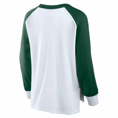 Milwaukee Bucks Women's Open Lane Waffle Long Sleeve V-Neck T-Shirt White