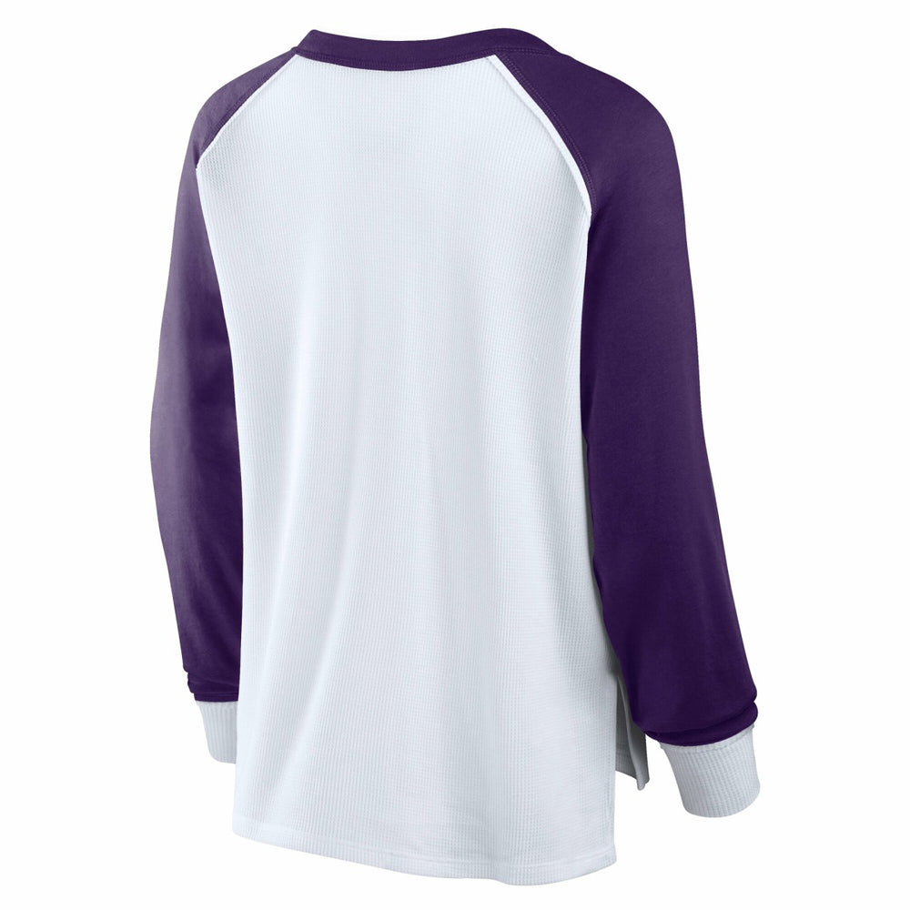 Phoenix Suns Women's Open Lane Waffle Long Sleeve V-Neck T-Shirt White