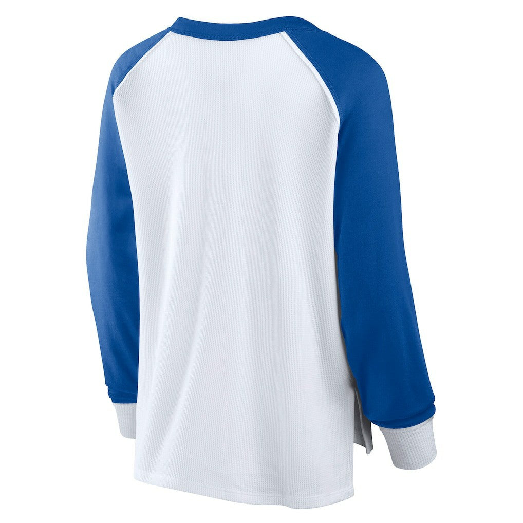 Philadelphia 76ers Women's Open Lane Waffle Long Sleeve V-Neck T-Shirt White